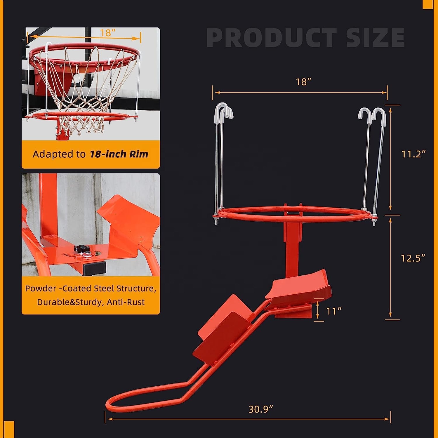 Heavy-Duty Steel Basketball Re - Heavy Equipment Attachments recension och pris