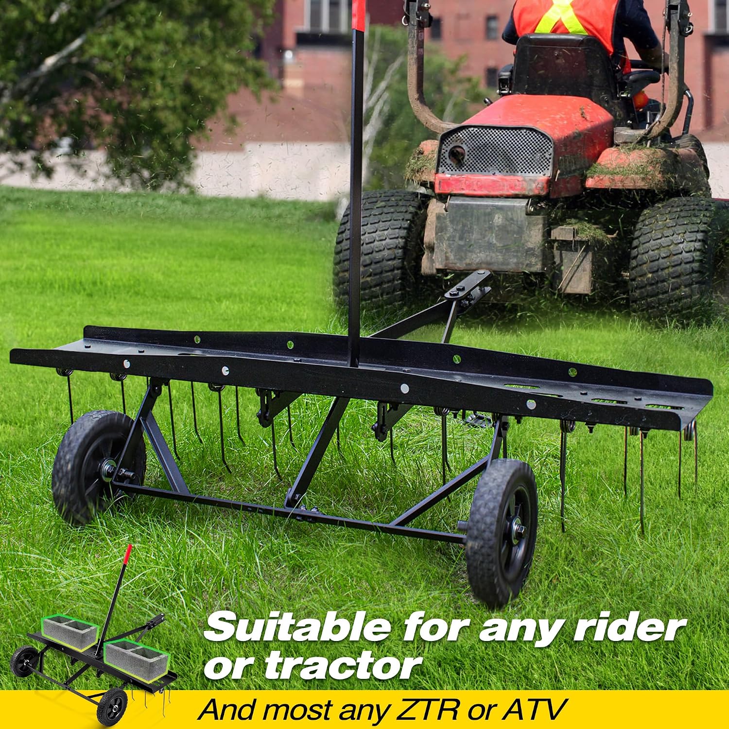 Tow Behind Lawn Dethatcher Rak - Heavy Equipment Attachments recension och pris