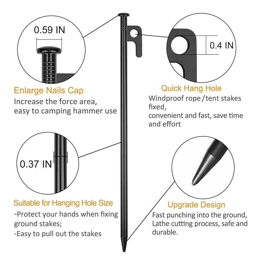 Camping Tent Pegs Ground Nails - Heavy Equipment Attachments recension och pris