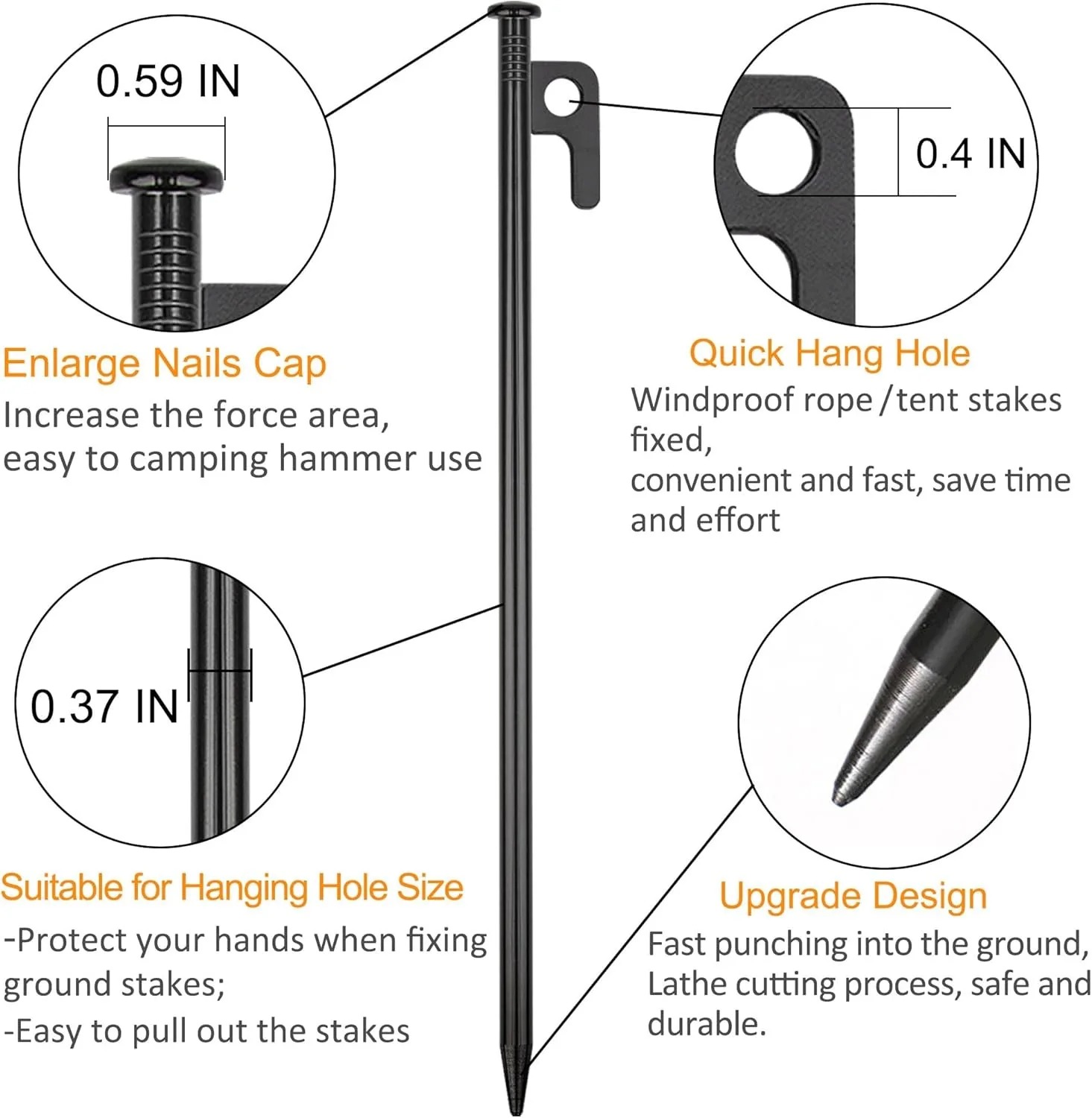 15/20/30cm Duty Heavy Tent Peg - Heavy Equipment Attachments recension och pris