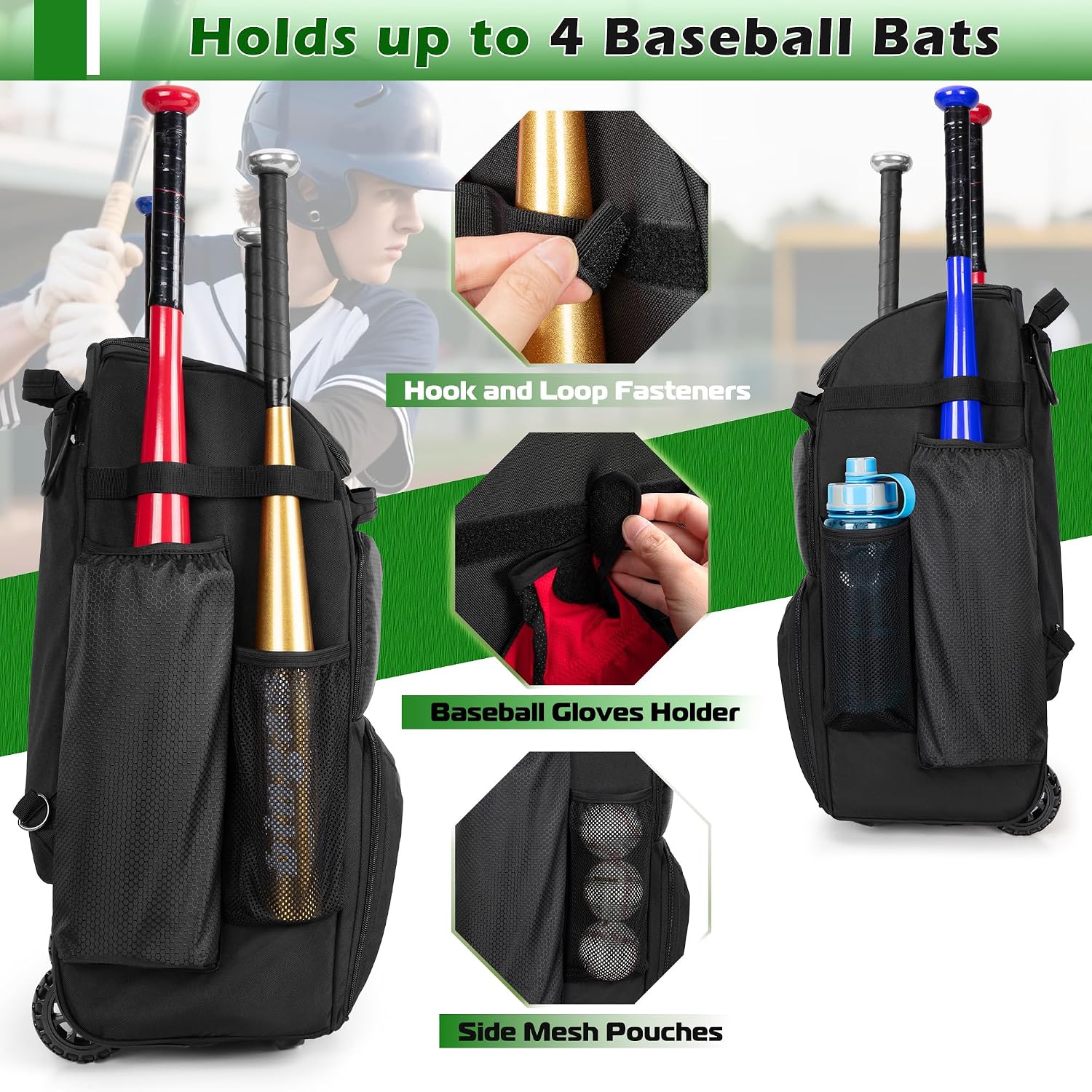 Rolling Baseball Backpack With - Heavy Equipment Usa recension och pris