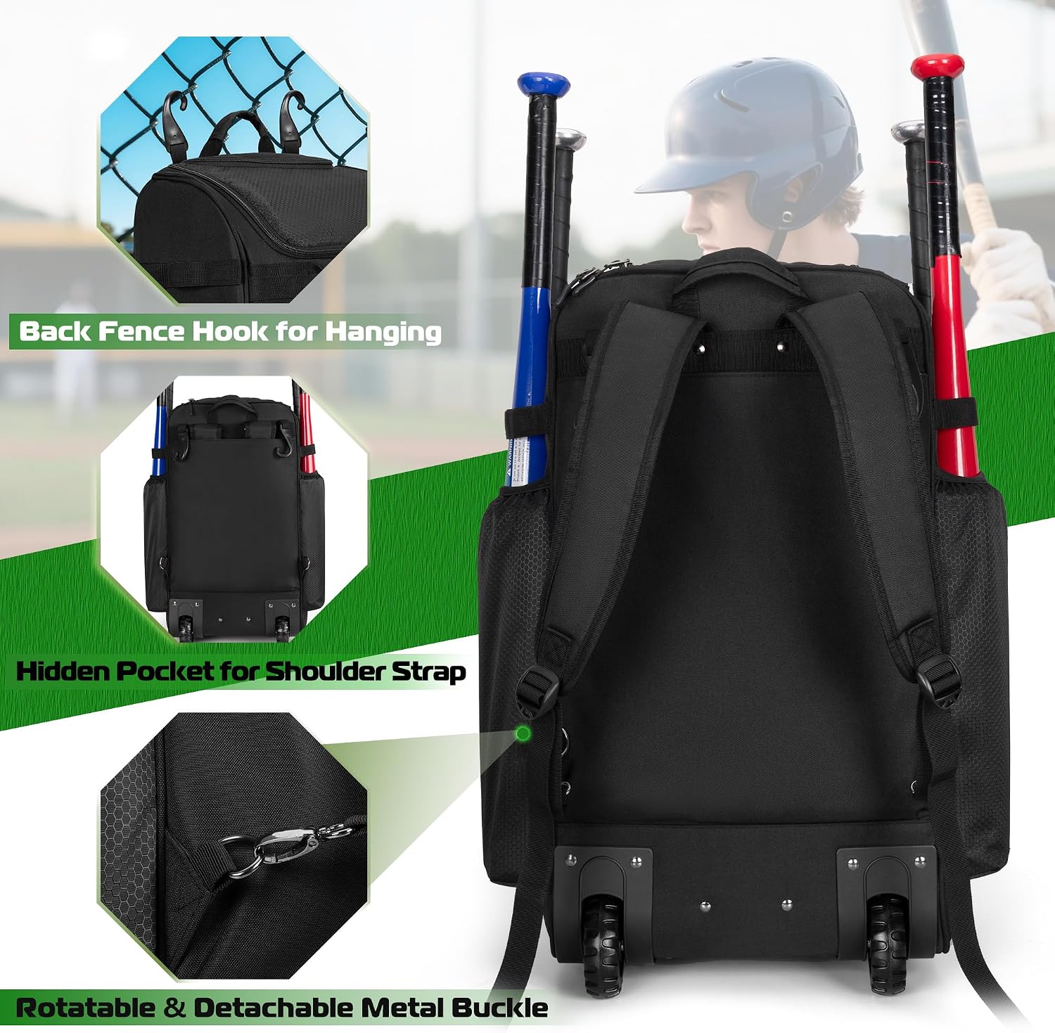 Rolling Baseball Backpack With - Heavy Equipment Usa recension och pris